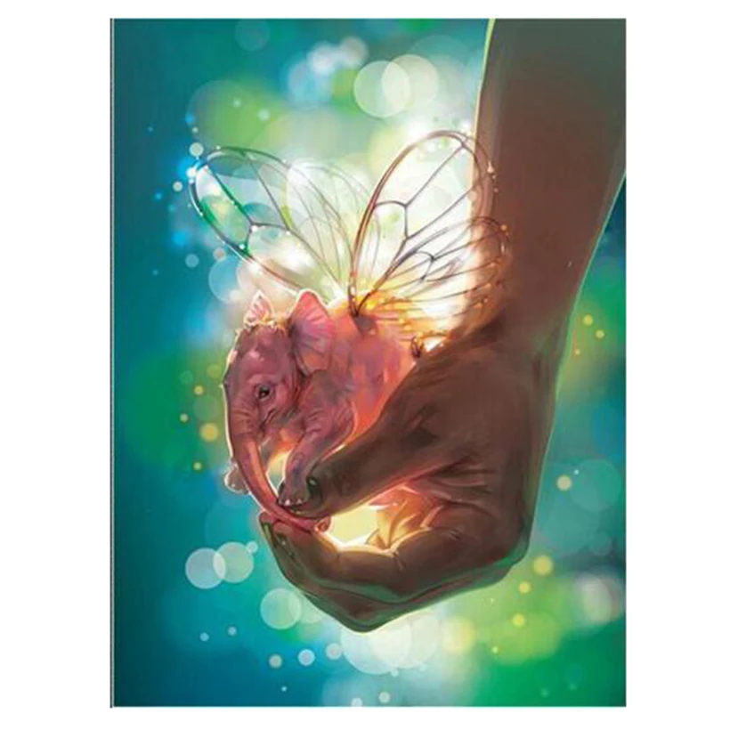 5D сделай сам полностью квадратная/круглая ручка алмазная живопись со слонами