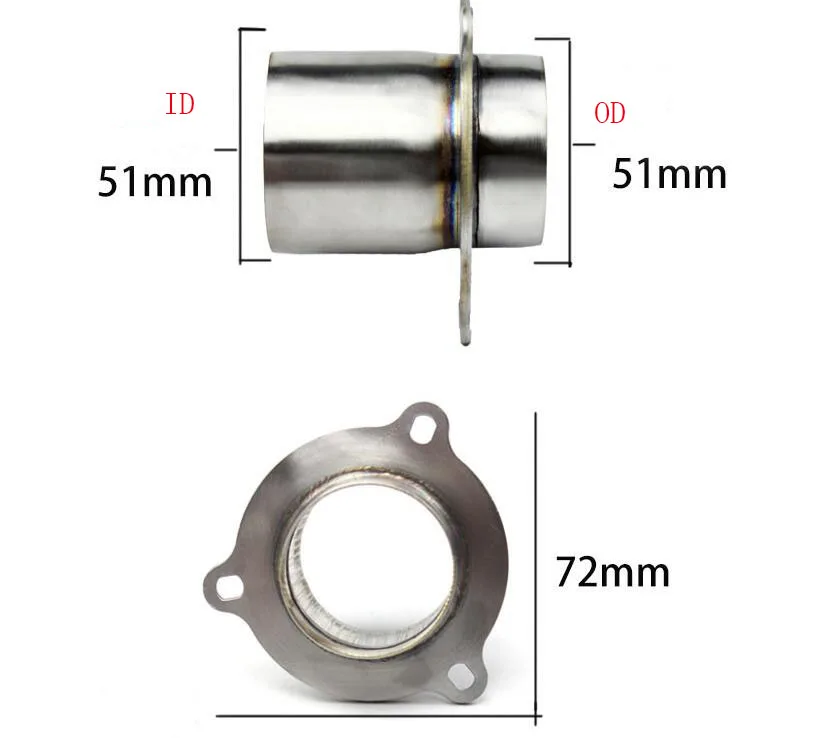 60 мм до 51 мотоцикл выхлопной адаптер Редуктор разъем трубы для квадрокоптера с