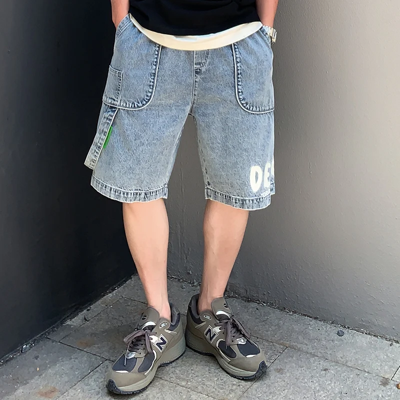 

Новинка лета 2021, широкие шорты в стиле ретро для тяжелых поделок и инструментов, спортивные повседневные пляжные брюки, хлопковые пятиконеч...