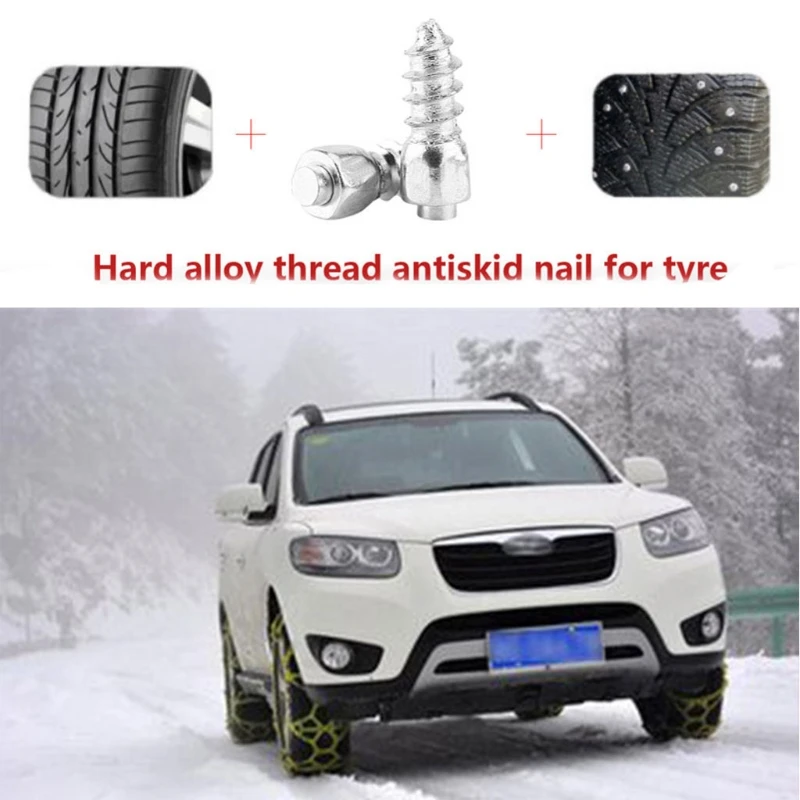 

50LC 100 Pcs 12mm Car SUV ATV Anti-Slip Screw Spin Wheel Socket Snow Tire Spikes Trim