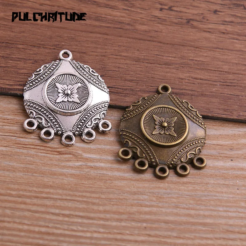 6 шт. двухцветные круглые соединители из цинкового сплава 25 х32 мм|Шармы| |
