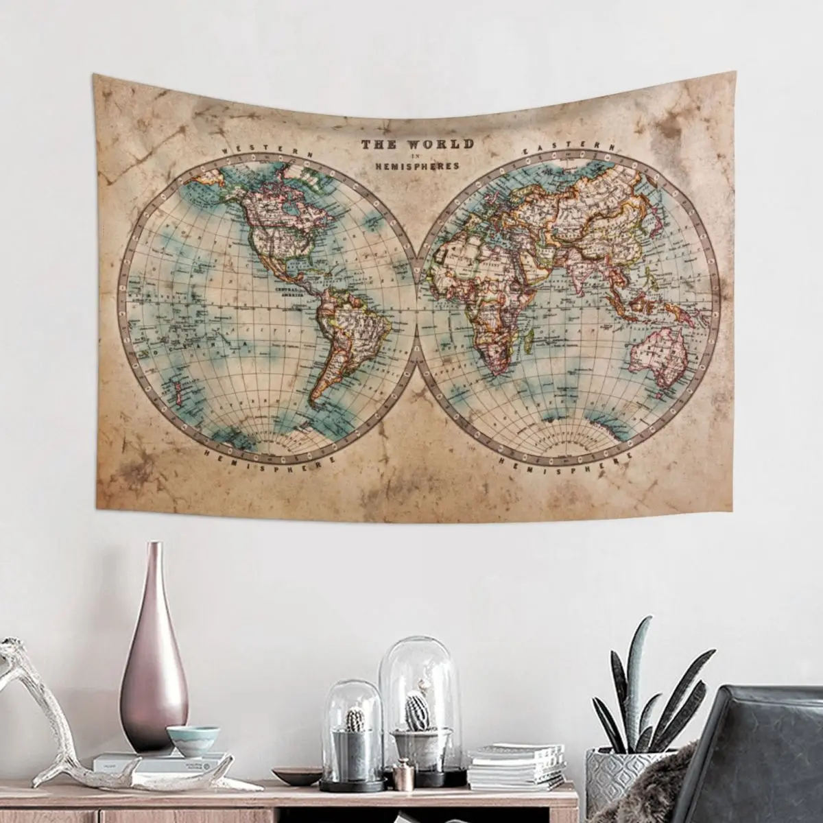 

World Map Antique Tapestry Wall Hanging Hippie Polyester Tapestry Vintage Bohemian Decoration Wall Decor Wall Cloth
