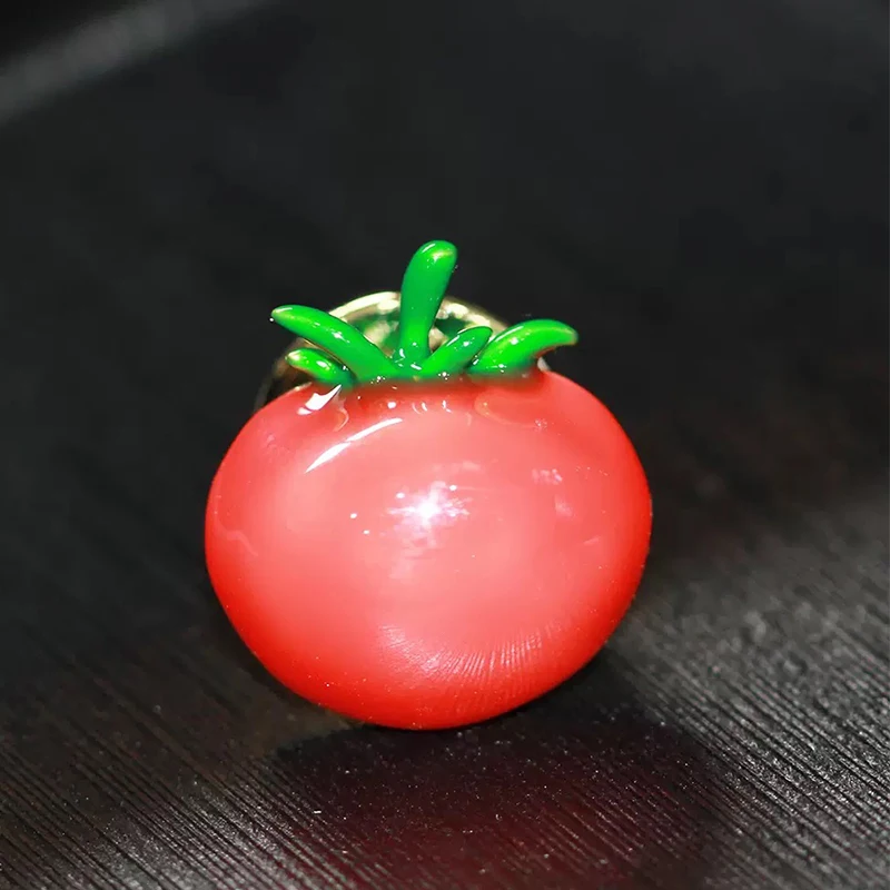 

Wuli&baby Red Enamel Tomato Collar Pins For Women New Delicious Food Summer Party Casual Brooch Pins Gifts