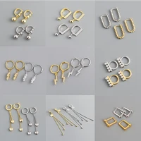 xiyanike silver color geometric hoop earrings for women fashion retro creative gold handmade jewelry wholesale party gift