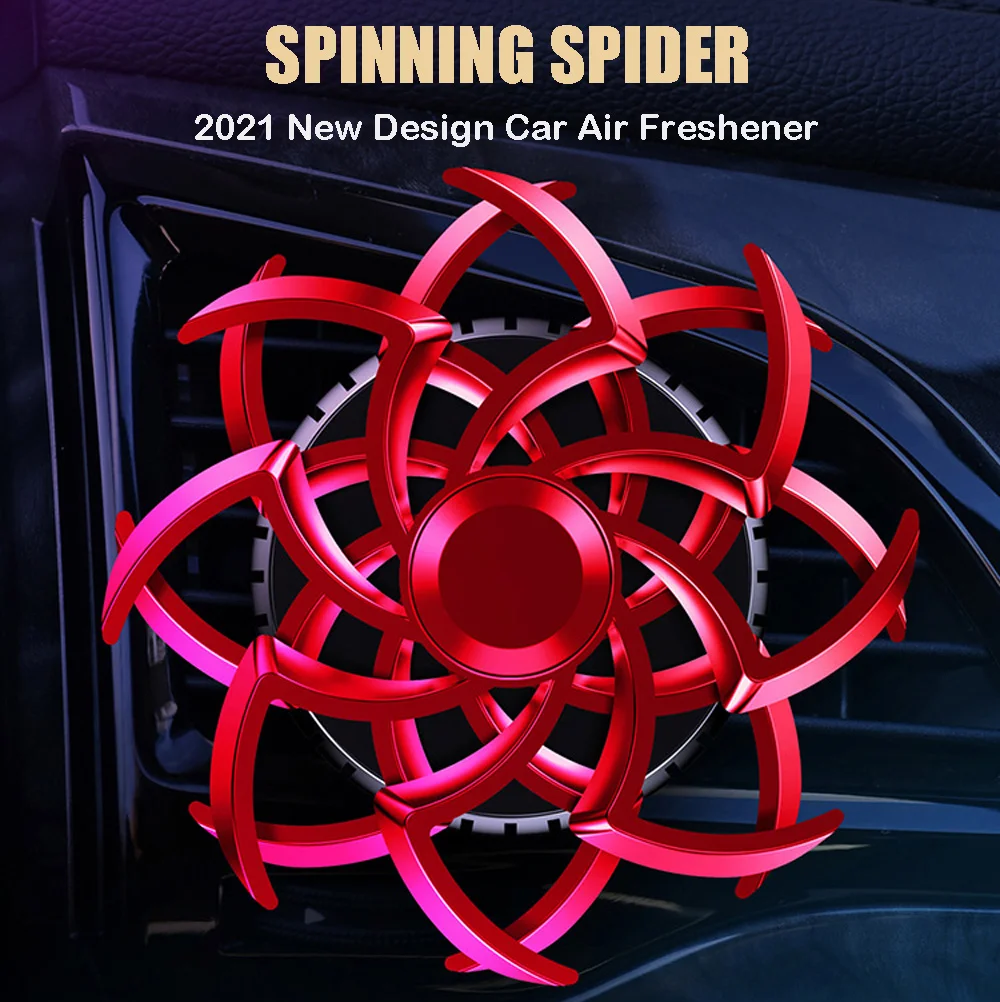 

2021 New Car Aromatherapy Air Freshener Spinning Spider/Phantom Snowflake Air Conditioning Outlet Perfume Car Fragrance Alloy+PC