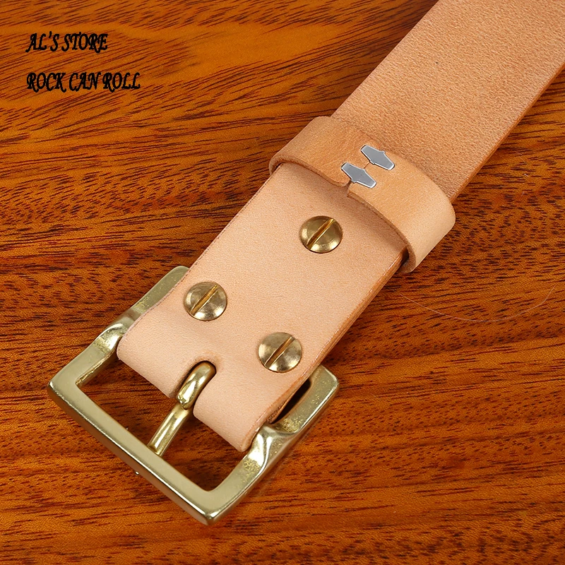 

ALB69 Genuine Italian Cowhide Leather Super Quality Handmade Durable Popular Solid Brass Buckle Biker Belt