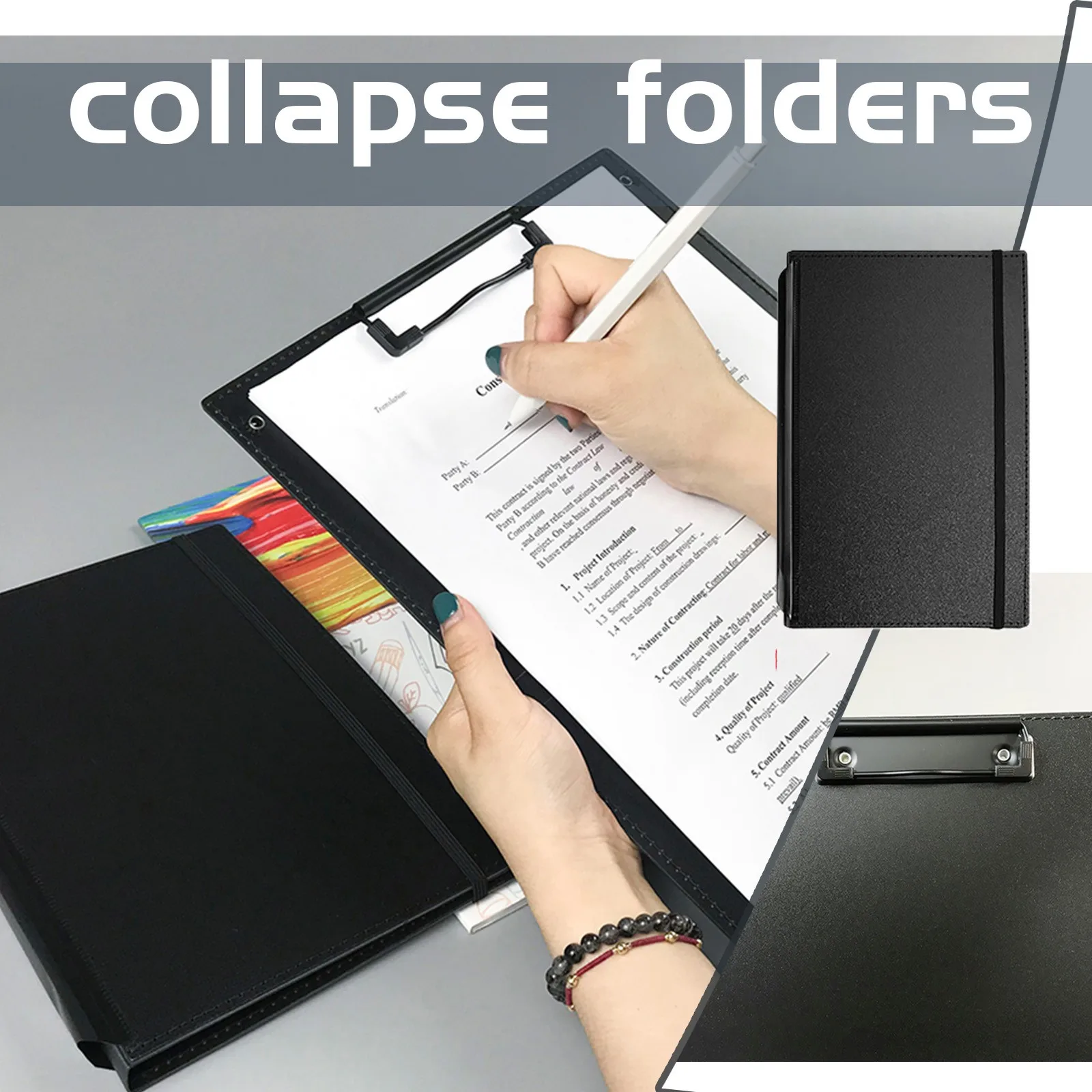 Полускладная портативная папка для файлов доска письма документов хранения