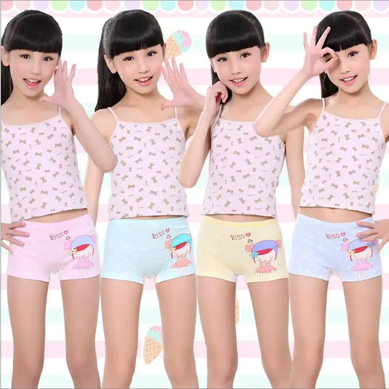 

Fashion Girls Underwear Cotton Panties For Girl High Quality Cartoon Boxer Kids Briefs for girls Children Underpants 4pcs/pack