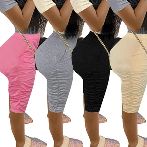 Женские Брюки-Капри с рюшами, летние спортивные штаны с рюшами, джоггеры