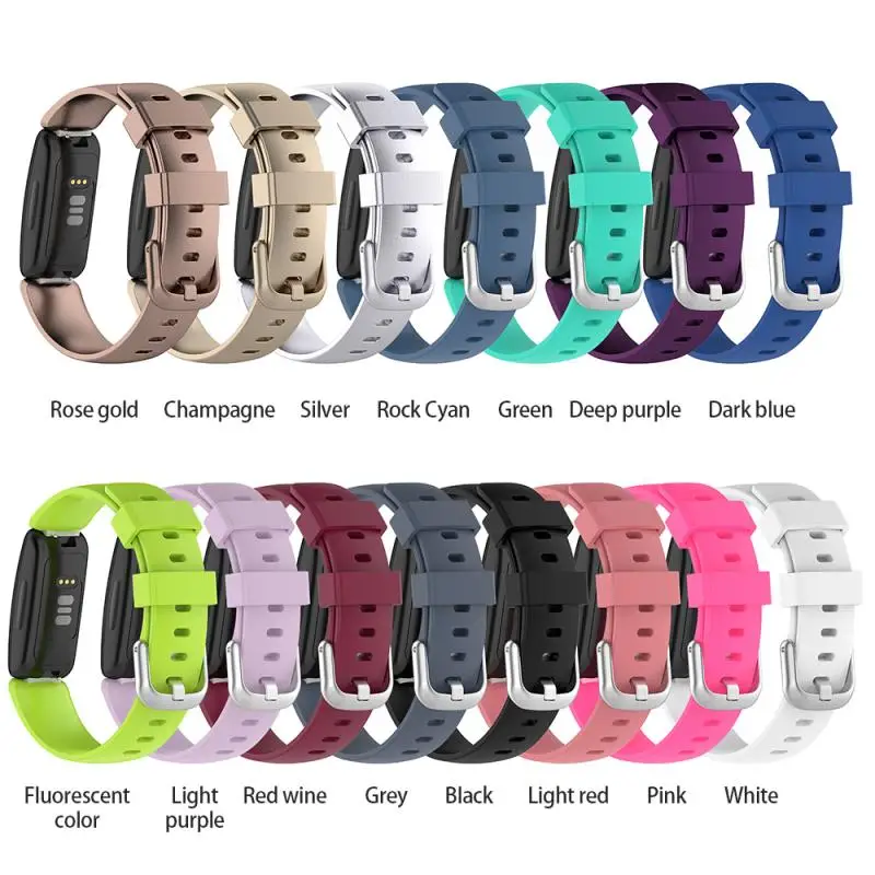 

Replacement Silicone Wristband For Fitbit Inspire 2 Silicone Smart Sport Watch Accessories Adjustable Strap Soft Sport Bracelet