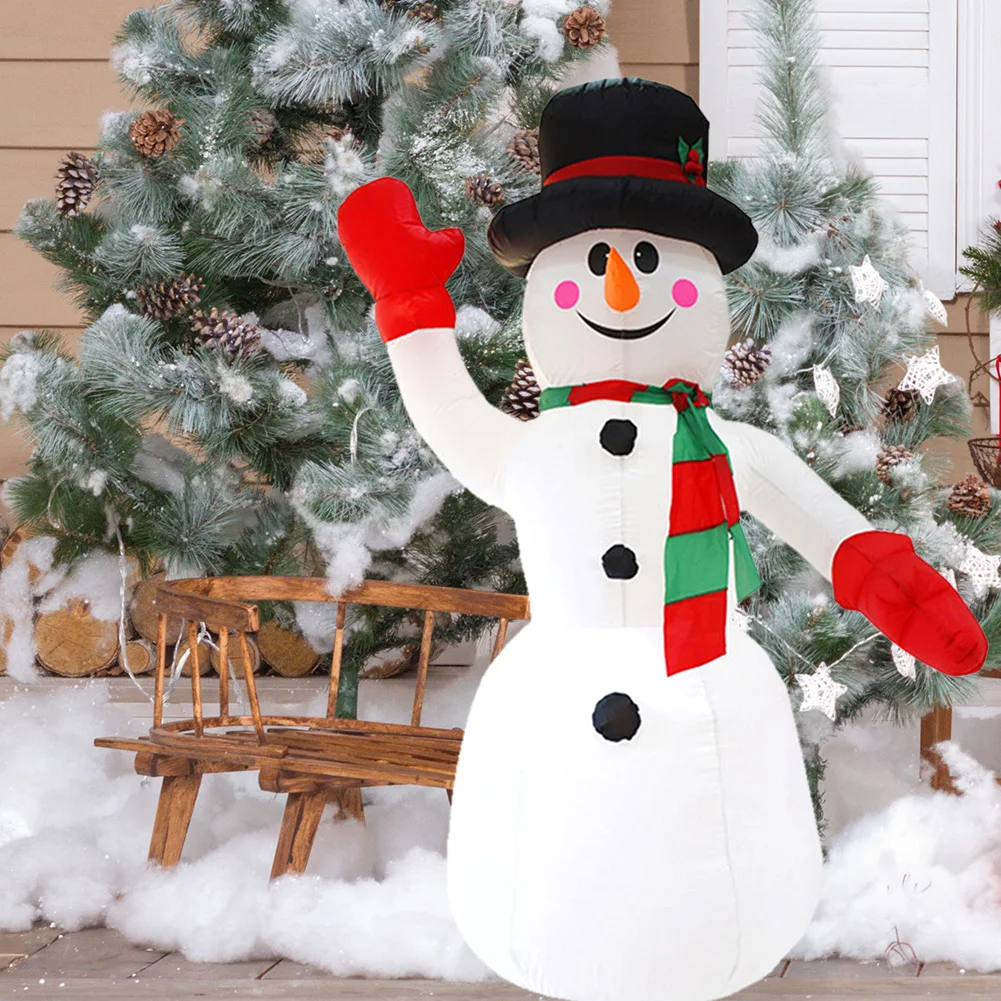 

Christmas Snowman Inflatable Model Home Garden Yard Lawn Decoration Stake Props with Light for Household Festivel Party Supplies
