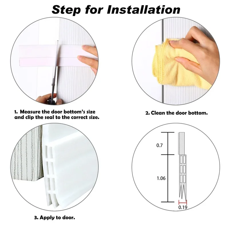 3rd Gen Door Sweep Soundproof Bottom Seal Draft Stopper Strip Wind Blocker Bathroom Water Dam Dropshipping 2021 | Обустройство дома