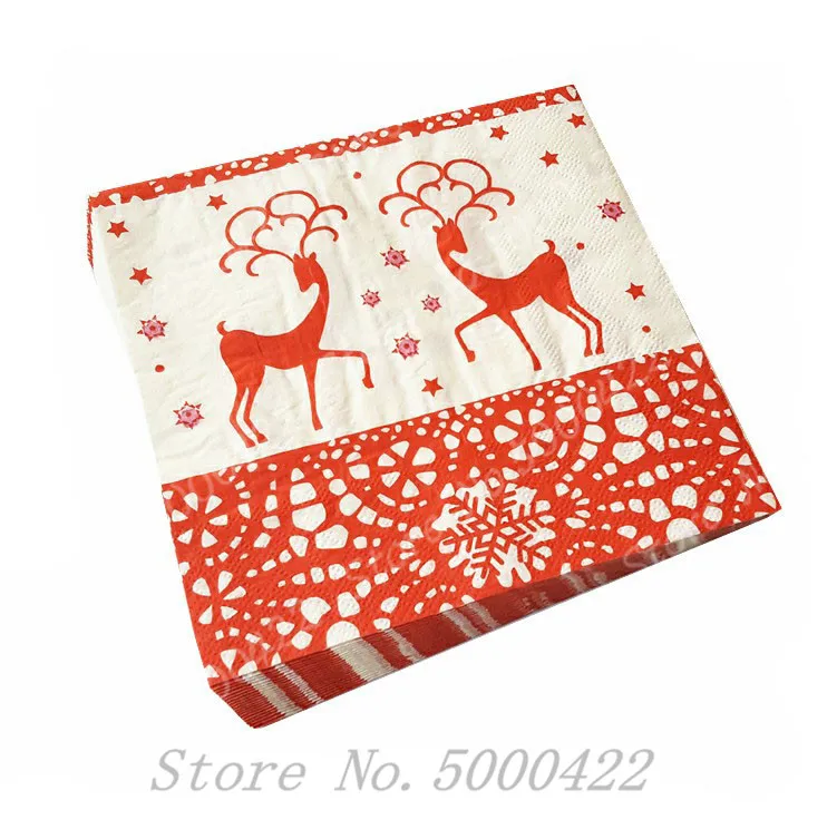 20 шт. бумажные салфетки для стола Рождественский олень одноразовые гирлянды