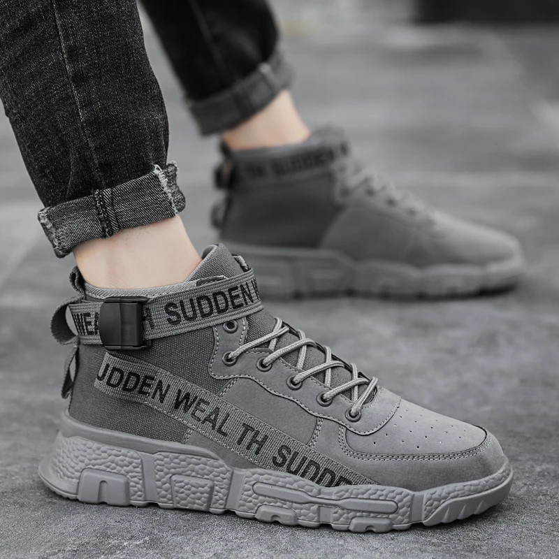 Men's Spring Autumn Fashion Leisure Casual Shoes Mesh Fabric Lightweight Hiking Walking Running Sport Sock High-top Sneakers