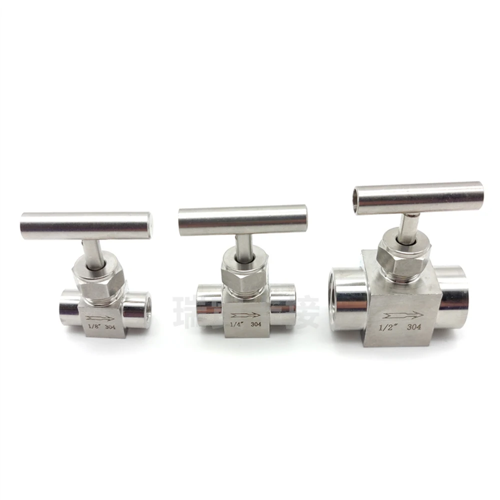 1/" 1/4" 3/" 1/2" BSP гнездовой игольчатый кран 915 PSI 304 из нержавеющей стали с управлением потоком с однообразной ручкой