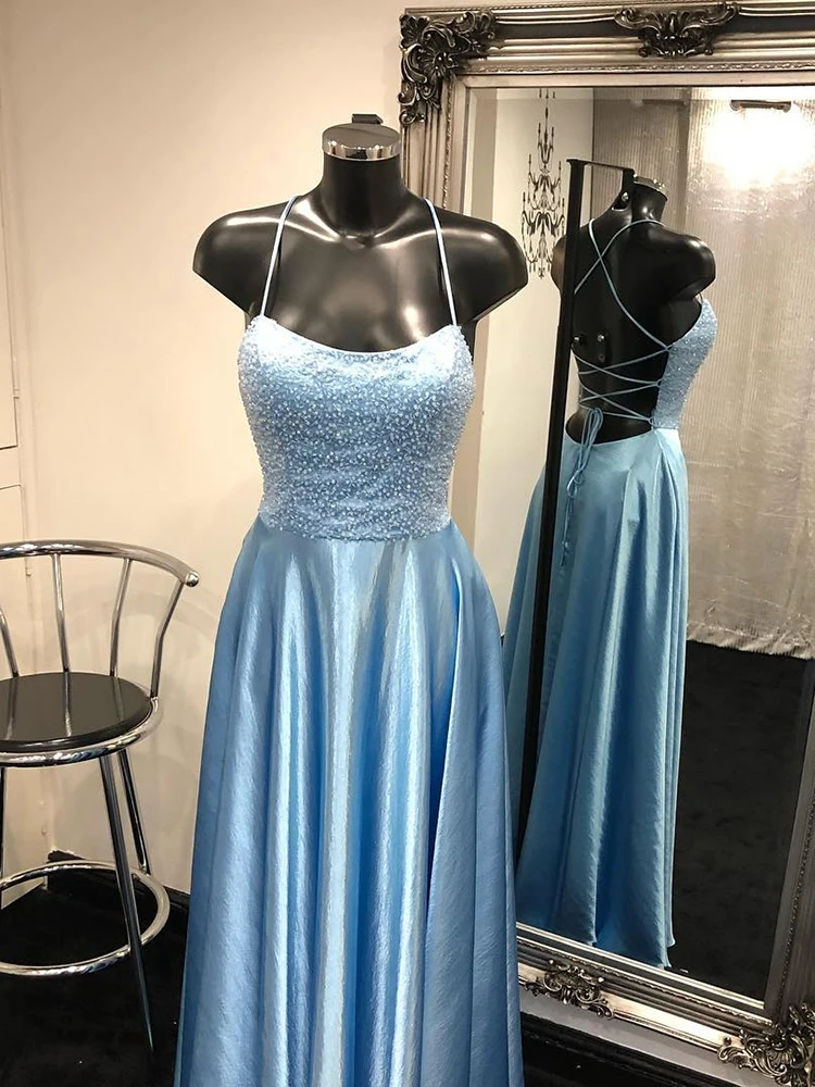 Роскошное длинное вечернее платье VKbridal расшитое бисером с кристаллами для