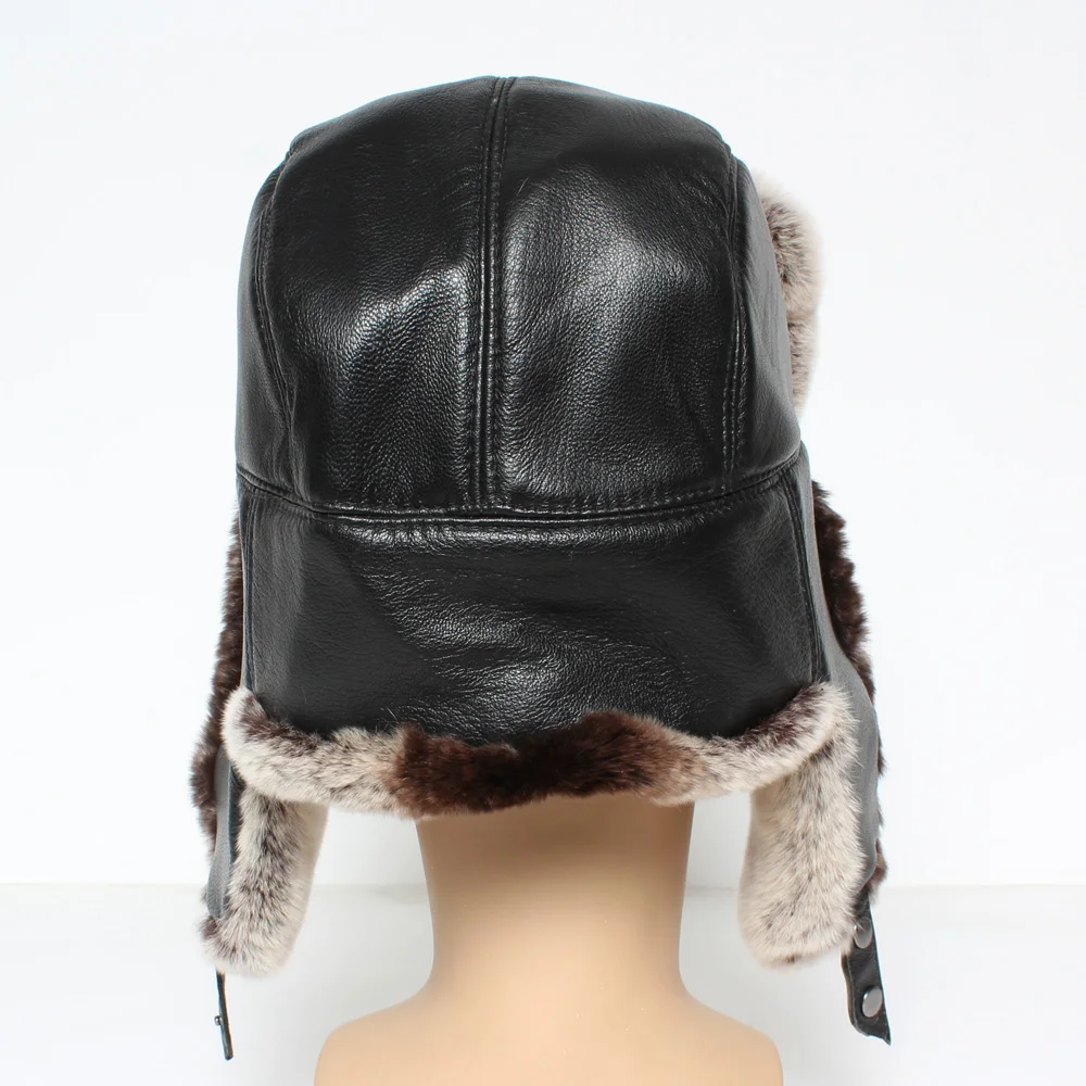 Новинка зимние мужские шапки из натуральной овечьей шкуры 100% натуральная теплая
