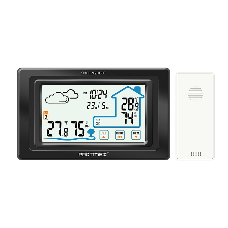Color Touch Screen Weather Station Sensor Thermometer Hygrometer Wireless Digital Indoor Outdoor Home Forecast Alarm | Инструменты