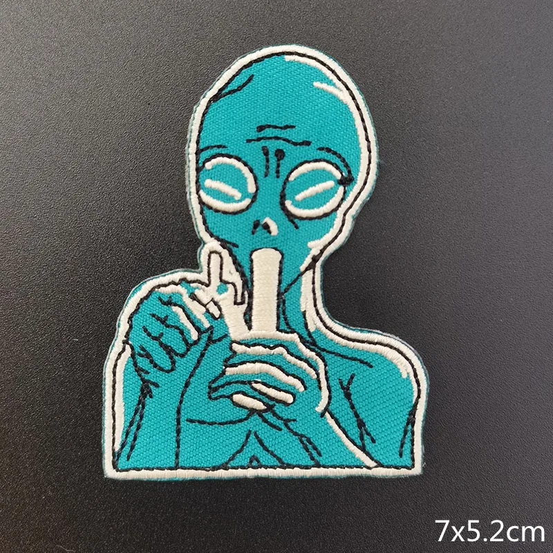 Нашивки с вышивкой пришельца Prajna нашивки принтом &quotNo Face Man&quot на одежду черепом в