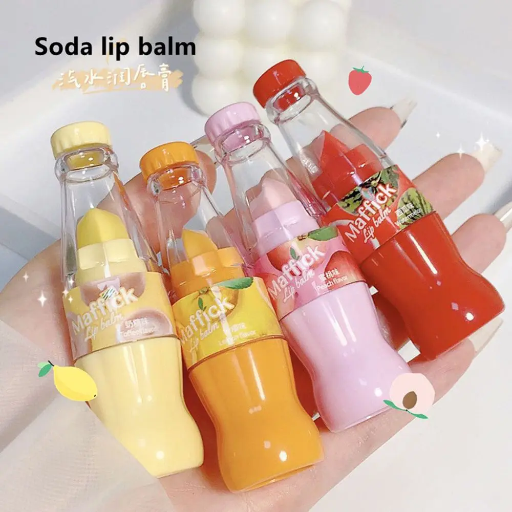 

MAFFICK Soda Bottle Moisturizing Lip Balm Lip Care Lip Oil Fruit Lipstick Moisturize Base Cute Makeup Female Cosmetics