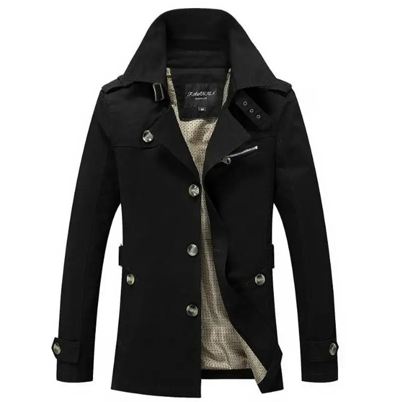 

New Sale Fashion High Quality Thick Men Trench Coat Warm Outerwear Casual Men Jacket With Big Size M-5XL Men Overcoat