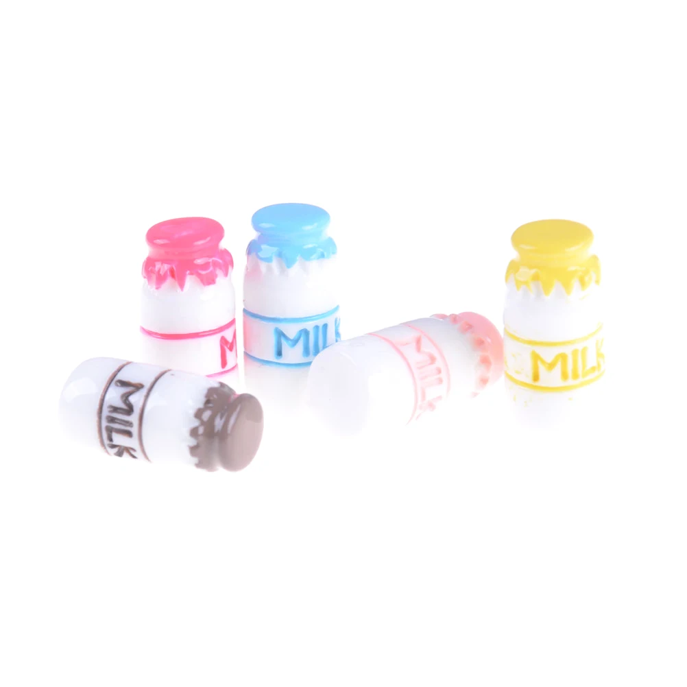 

Новинка, 2 шт., 1:12, мини-молочные бутылки, мебель, кукольный домик, миниатюрные кукольные аксессуары, детский подарок, игрушка, случайный цвет