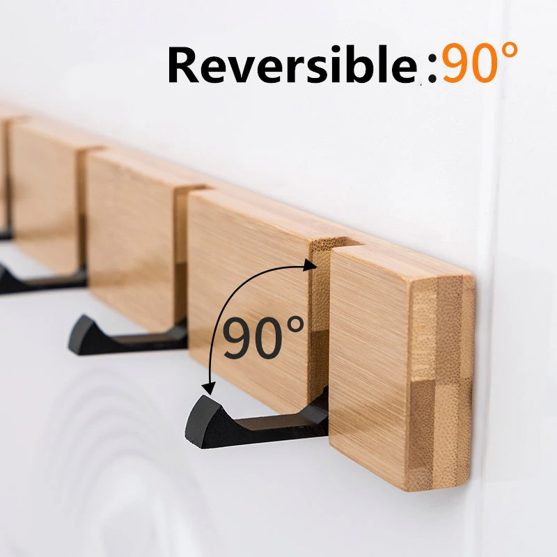 Бамбуковый держатель стойка из цинкового сплава Складная Дверь настенное