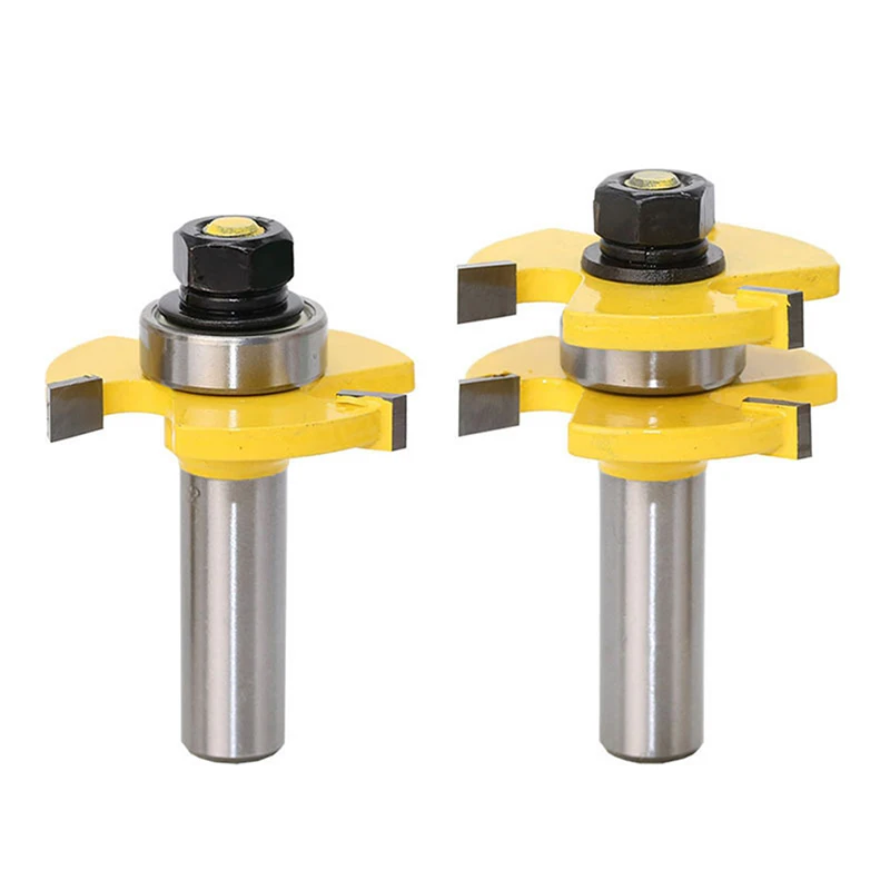 2 PCS/ Set Shank Bit Tongue And Groove Router Wood Milling Cutter Flooring Knife | Инструменты
