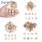 Рождественские деревянные Мини-снежинки, деревянные чипсы, украшения для рождественской елки, рождественские украшения для дома, новый год, Рождество