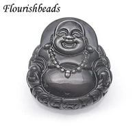 natural rainbow obsidian carved laughing buddha gemstone pendant fit necklace buddhism religion accessories 5pcs lot