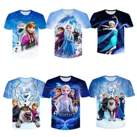 new frozen 2 anna elsa girl tshirt 3d digital printing clothes tops frozen snow queen anna elsa cartoon print shirts girls child