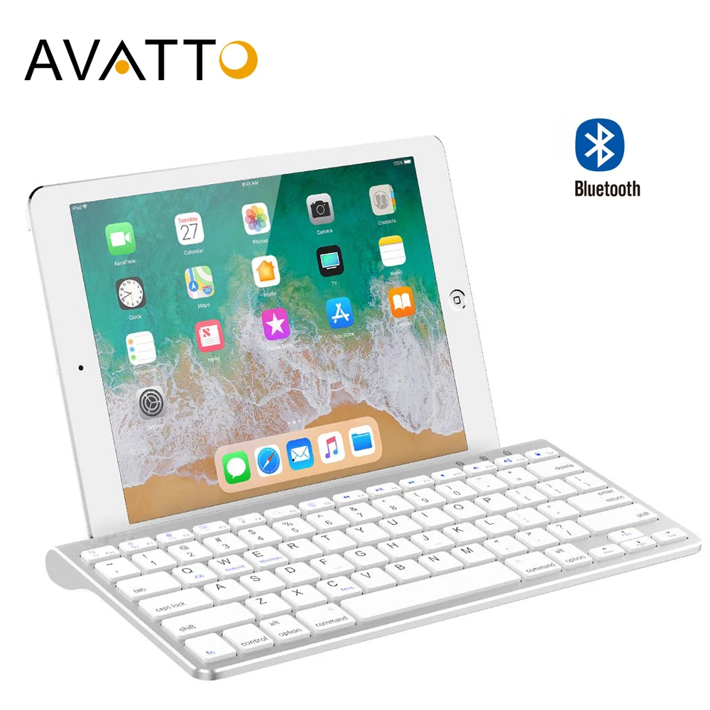 AVATTO ультратонкая Беспроводная мини клавиатура с 78 клавишами Bluetooth 3 0 подставкой
