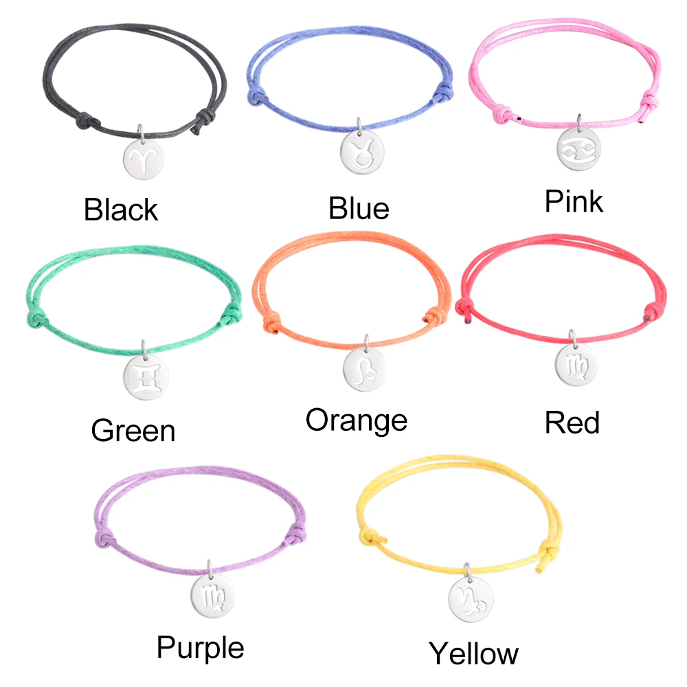 Skyrim Корейская восковая цепочка зодиака очаровательный браслет с раком весы Aries