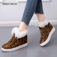 womens boots short boots 2021 womens winter fashion xl 43 side zipper flat womens boots leopard print ankle boots