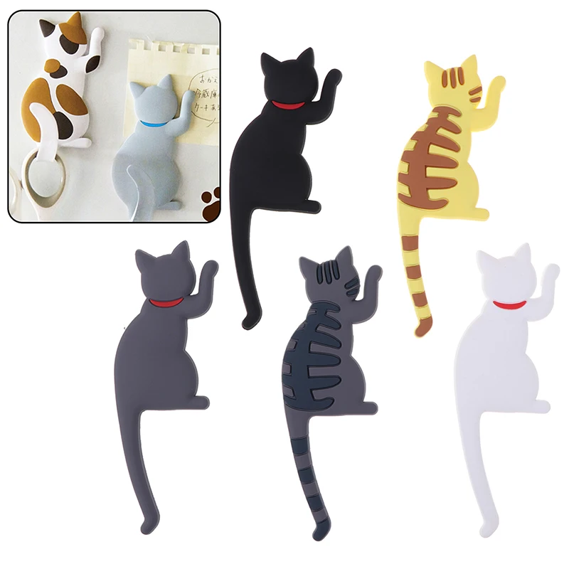 Hot New Lovely Multifunctional Cartoon Cat Fridge Magnet Hook Refrigerator Sticker Creative Hooks | Дом и сад