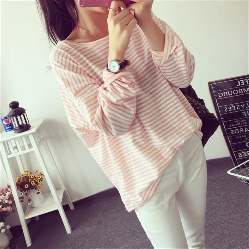 

New Autumn Women's Clothing Loose Striped T-shirt Women