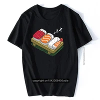 sleeping cartoon sushi japan mens womans available grey t shirt men cotton t shirt hip hop tees harajuku streetwear