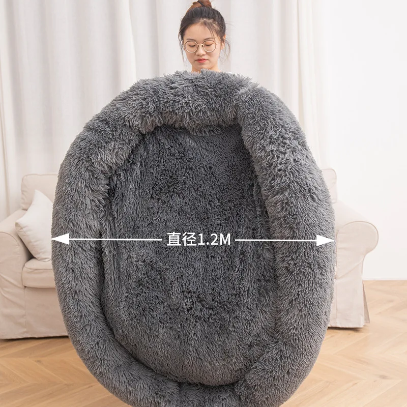 40-100cm Large Round Coral Fleece Soft Long Plush Pet Mats Dog Bed House Animals Cat Mat Sofa Chihuahua Labrador Supplies | Дом и сад