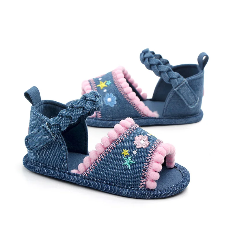 Сандалии для маленьких девочек летняя обувь хлопковые парусиновые сандалии с
