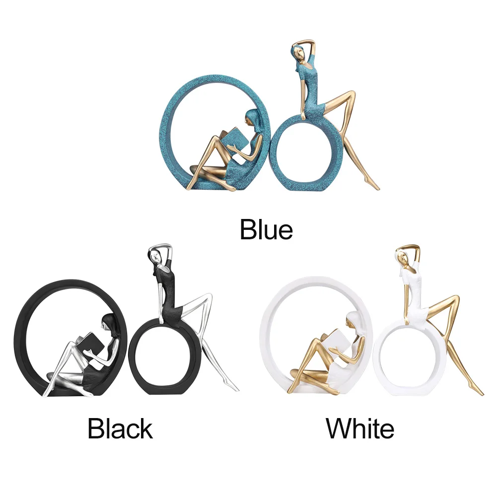 

Bedroom Reading Art Living Room Abstract Sculpture Home Decor Crafts For Teachers Desktop Gift Resin Figurine Office OK Girl