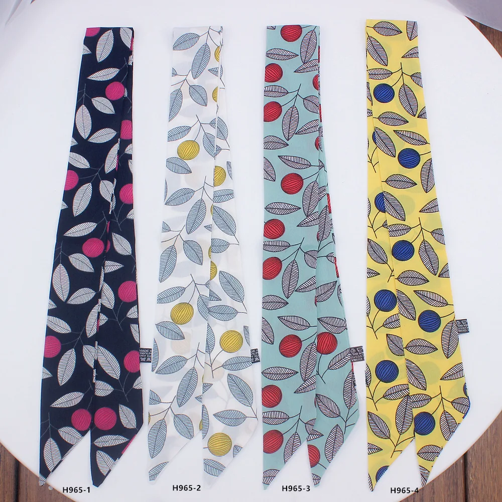 Маленький шарф с листьями вишни Имитация натурального шелка универсальная лента
