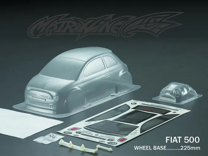 1 комплект FIAT 500 1/10 1:10 M автомобильный корпус из поликарбоната 225 мм Колесная база прозрачный чистый не окрашенный Дрифт Корпус Корпуса для RC CARTEN M автомобиль