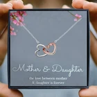 Ожерелья для матери и дочери для женщин, подарочное ожерелье с подвеской в форме сердца, женское ожерелье с хрустальным знаком бесконечности для девочек, подарки, ювелирные изделия