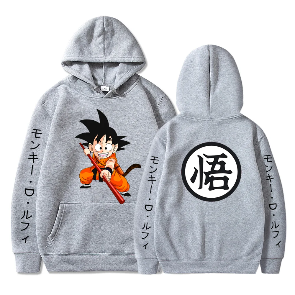 

Зимние толстовки с аниме «Драконий жемчуг Z» для мужчин и женщин, свободная толстовка с мультяшным Гоку, повседневные свитшоты, детская одеж...