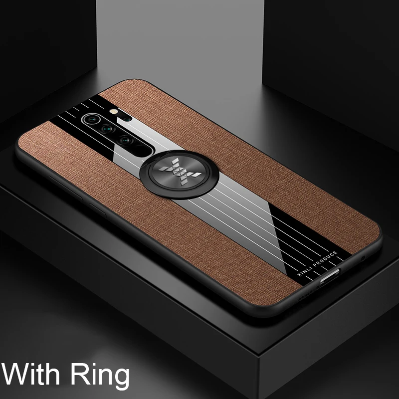 Brown With Ring For Xiaomi Redmi Note 8 Pro Case Matte Cover For Xiomi Xiaomi Redmi Note 8 Note8 Shockproof Phone Case Magnetic Ring Holder - Цвет: Brown With Ring