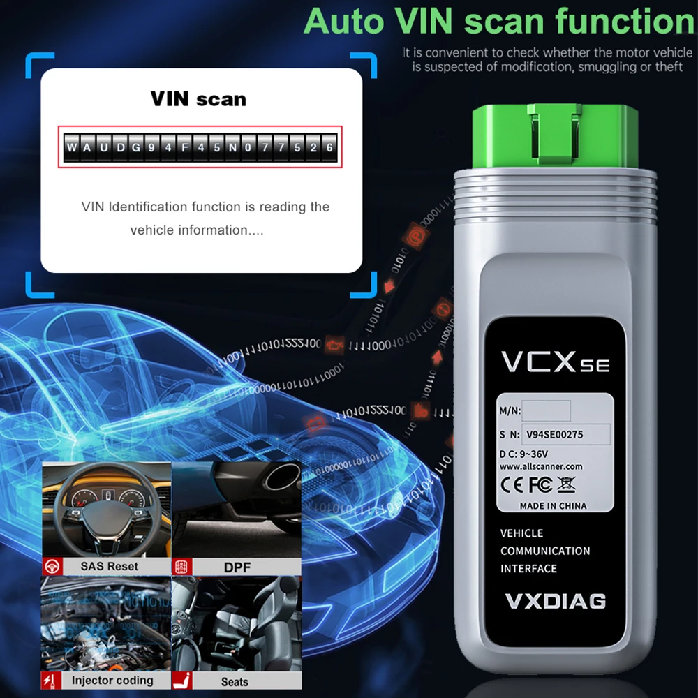 Автомобильный сканер VXDIAG VCX SE диагностический для Benz obd2 всех систем диагностика