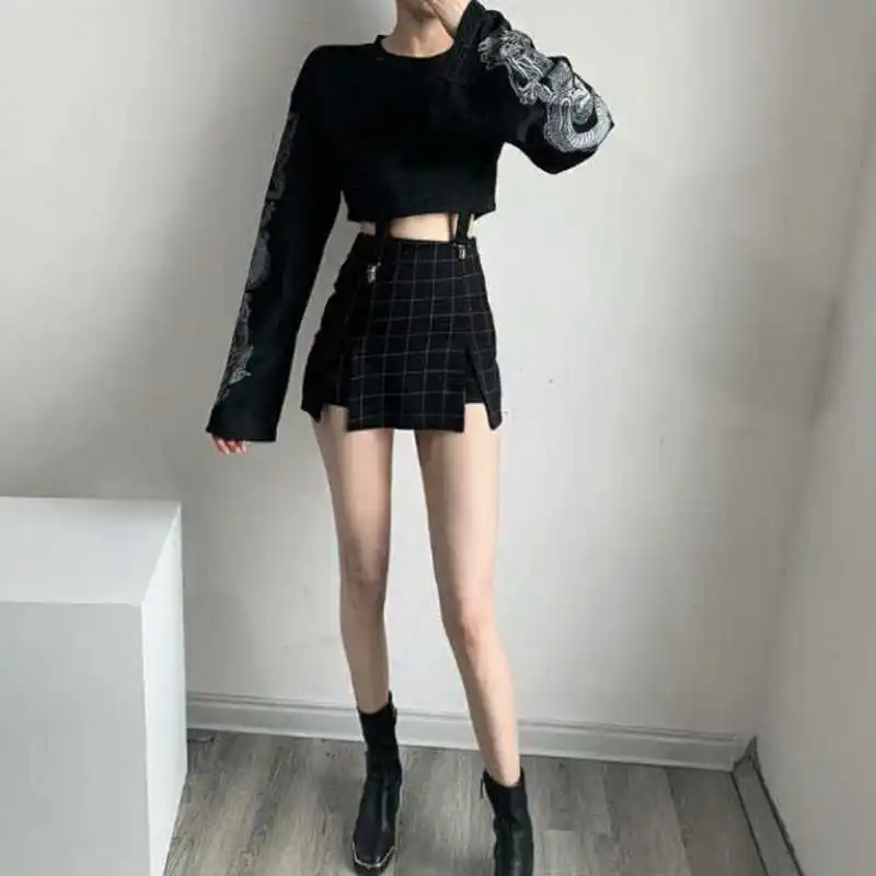 Женская футболка с круглым вырезом Y Demo Готическая Футболка принтом дракона