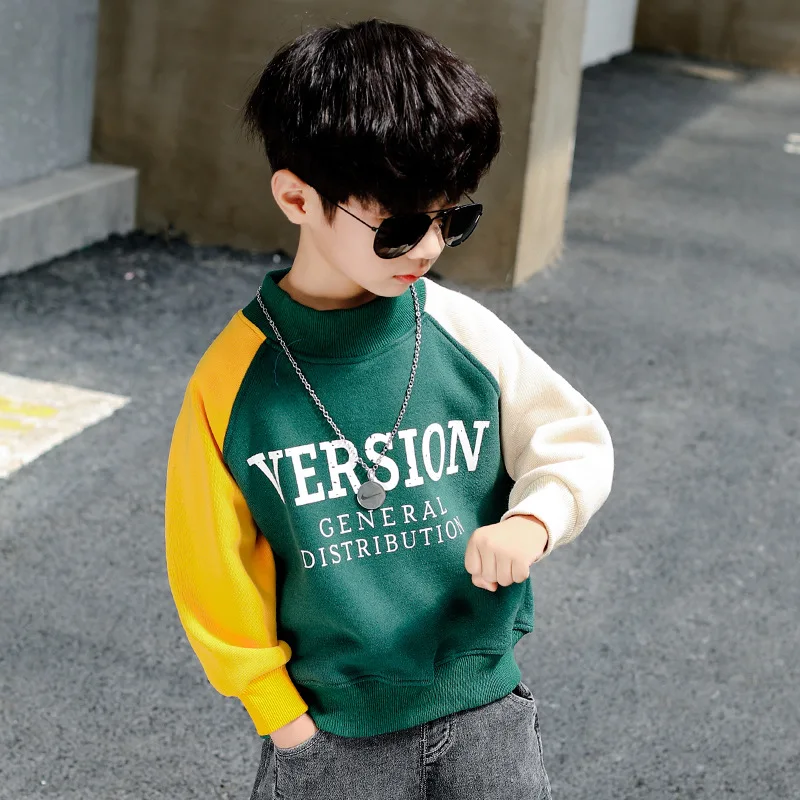 

Boy's autumn new product long-sleeved sweater new big boy Korean round neck t-shirt children's bottoming shirt
