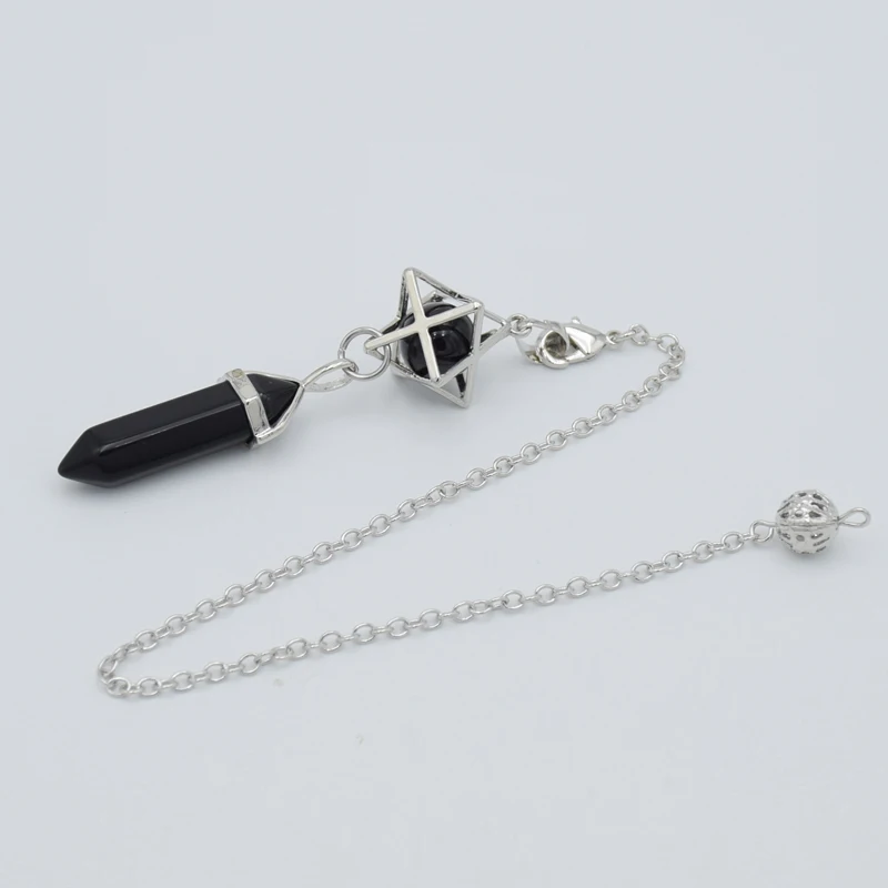 Натуральный камень кристалл шестигранная призма маятник для придания гадания
