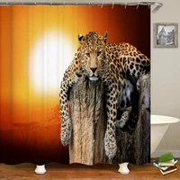 3d animal leopard tiger wolf printing bathroom shower curtain polyester waterproof curtain home decoration curtain with hook